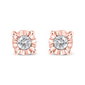 10K Yellow Gold Plated .925 Sterling Silver 1/10 Cttw Round Brilliant-Cut Diamond Miracle-Set Stud Earrings (J-K Color, I3 Clarity) Bids.com