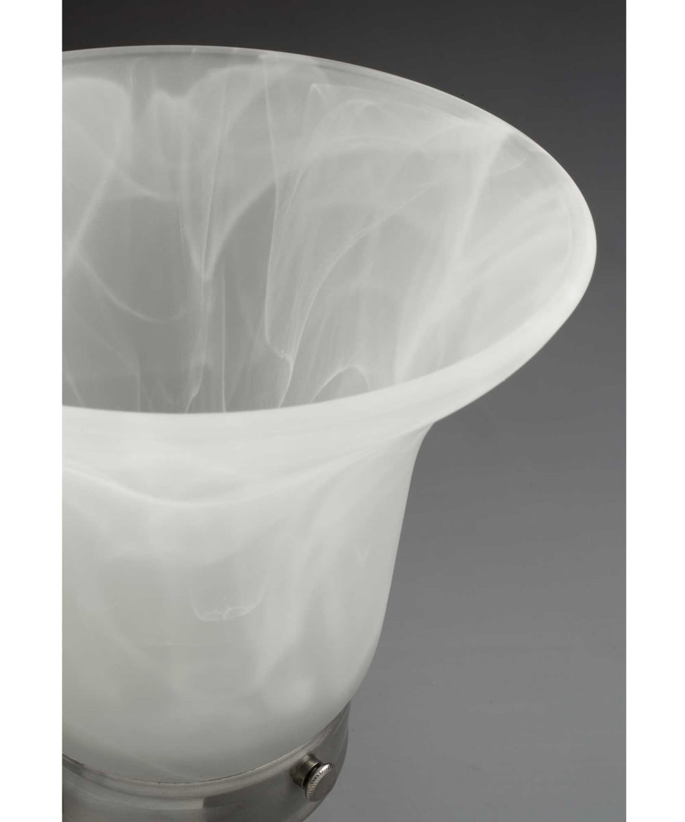 OPEN BOX Bedford 3-Light Etched Alabaster Glass Traditional Bath Vanity Light Brushed Nickel LampsUSA
