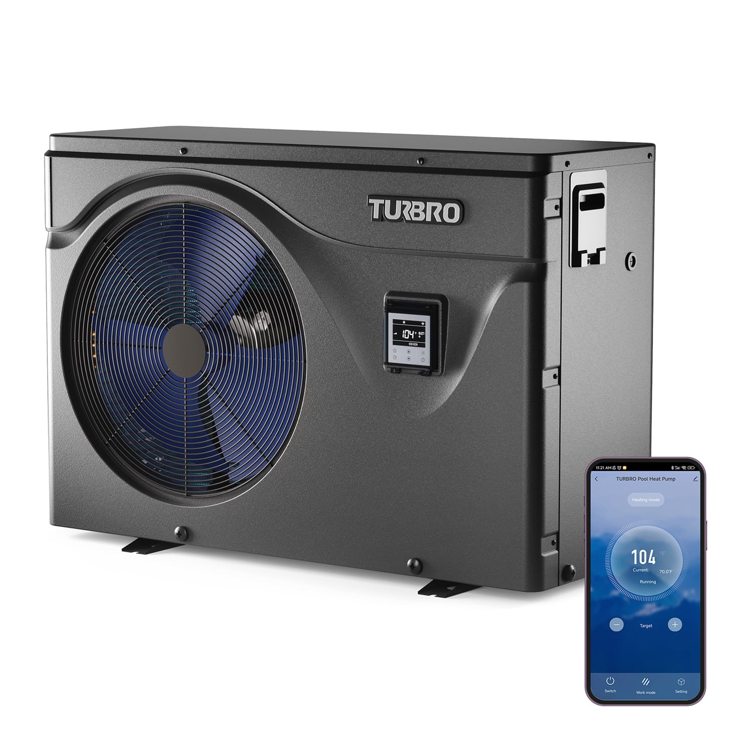 (Open Box) Beluga B50V/B75V Inverter Swimming Pool Heat Pump TURBRO