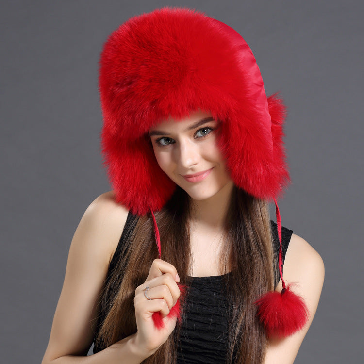 Women’s Korean Fox Fur Lei Feng Hat – Warm Winter Ear Protection Hat FitiqueFit