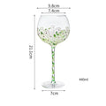 1 Piece Hand Painted Glass Goblet Cup Creative Red Wine Glasses Cup Flower Painted Stemware for Wedding Party Events