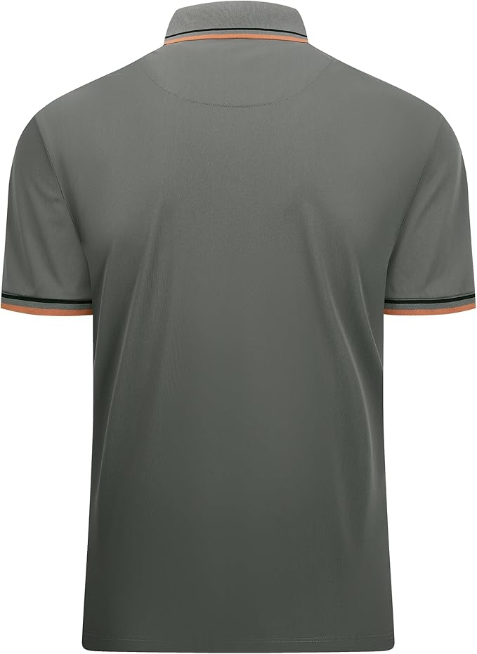 Esabel.C Jacquard Golf Shirts for Men Moisture Wicking Short Sleeve Performance Dry Fit Active Mens Polo Shirts IronWave Fitness