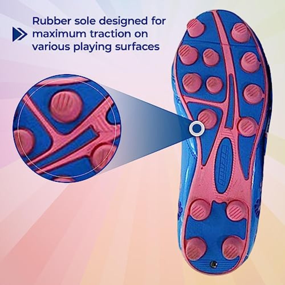 Kids Blossom Firm Ground Soccer Cleats ??Blue/Pink Vizari Sports