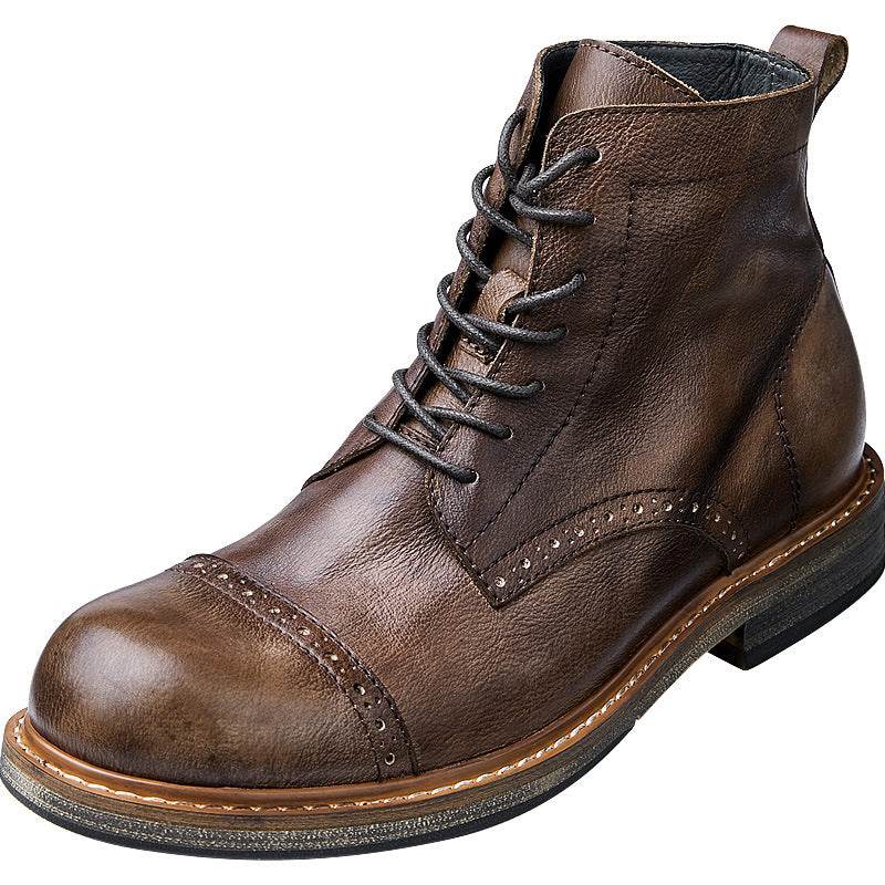 Leather British Martin boots Men's high-top leather shoes