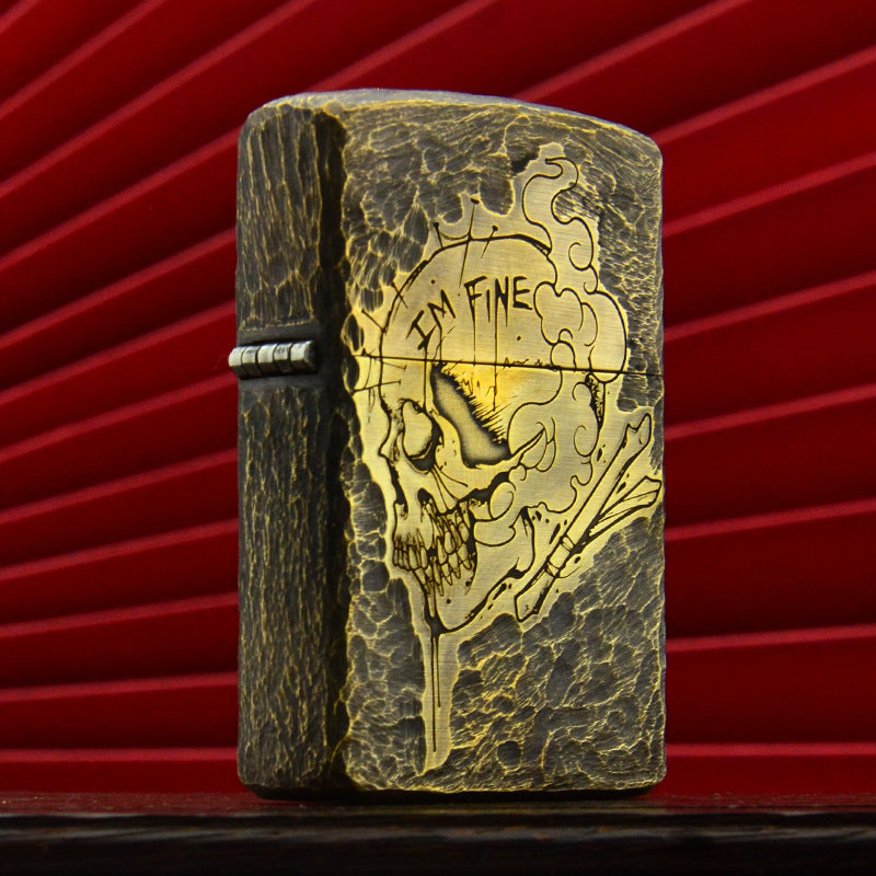 ZORRO Zorro brass side skull kerosene lighter V.I.P Digital Presence