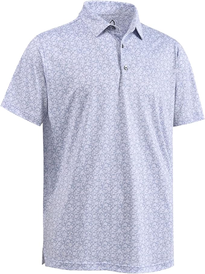 DEOLAX Mens Polo Shirts Fashion Print Mens Golf Shirt Dry Fit Mens Golf Polo Short Sleeve Quick Dry Funny Golf Shirt for Men IronWave Fitness