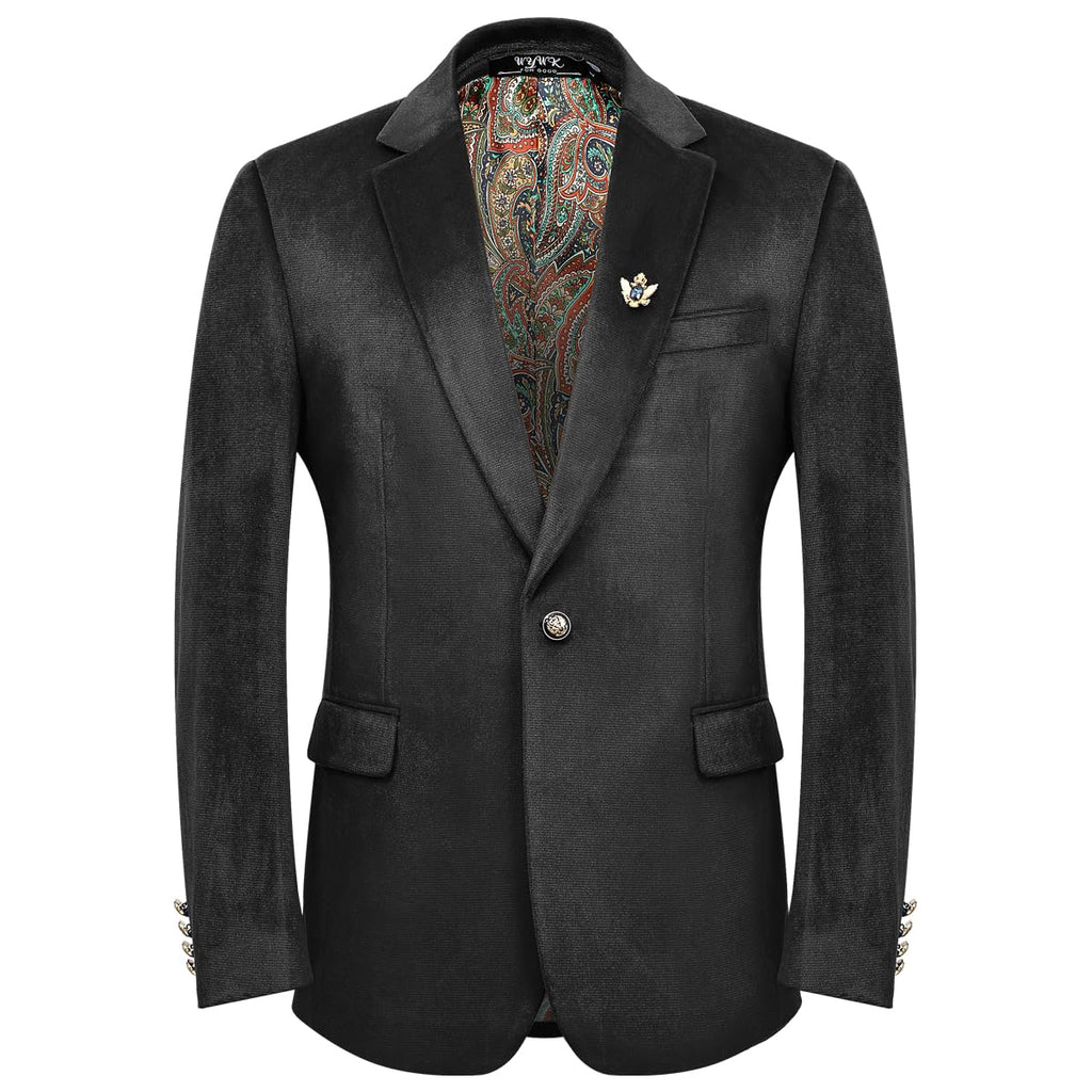 WYWK Men's Velvet Blazer For Dinner Party Wedding Prom Party WYWK