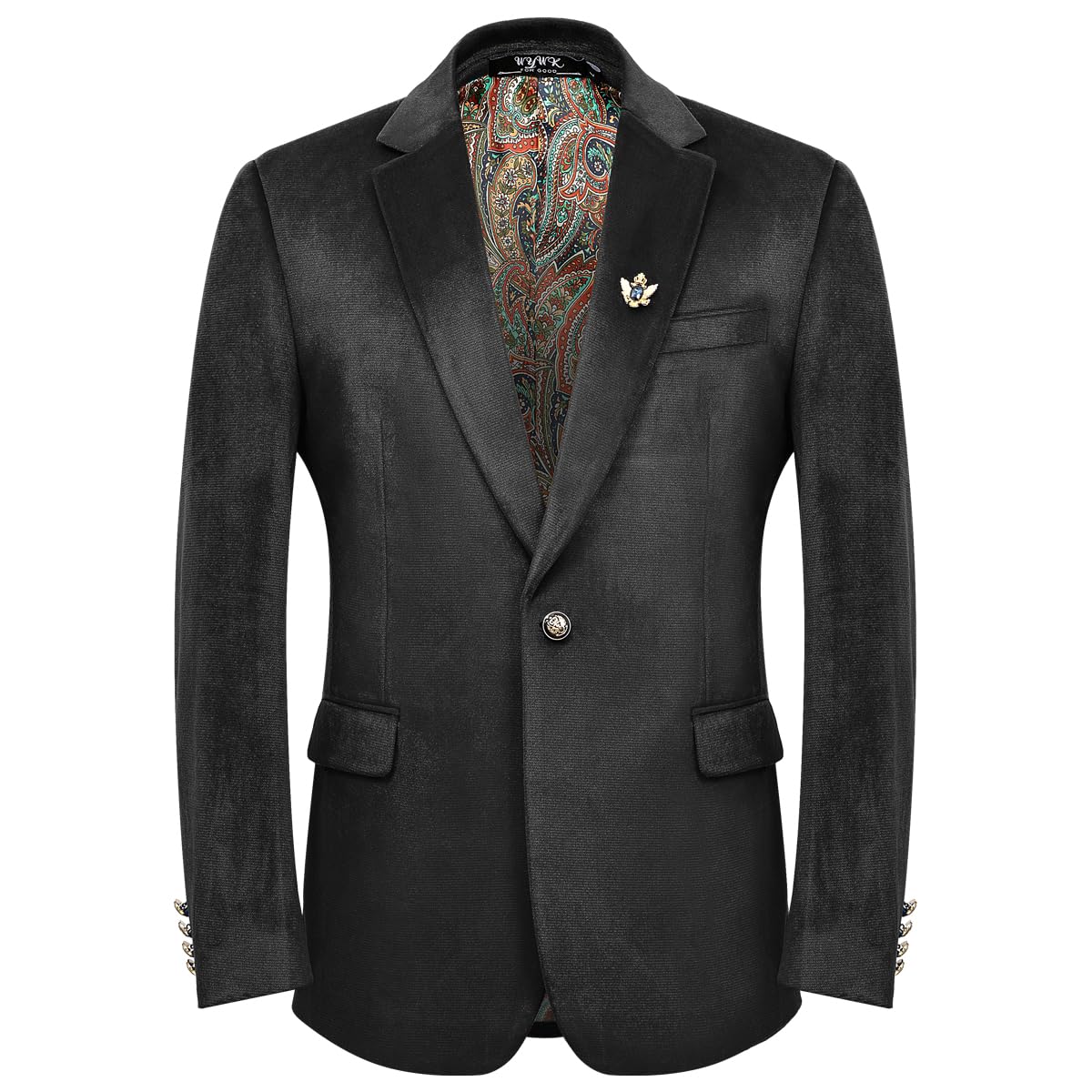 WYWK Men's Velvet Blazer For Dinner Party Wedding Prom Party WYWK