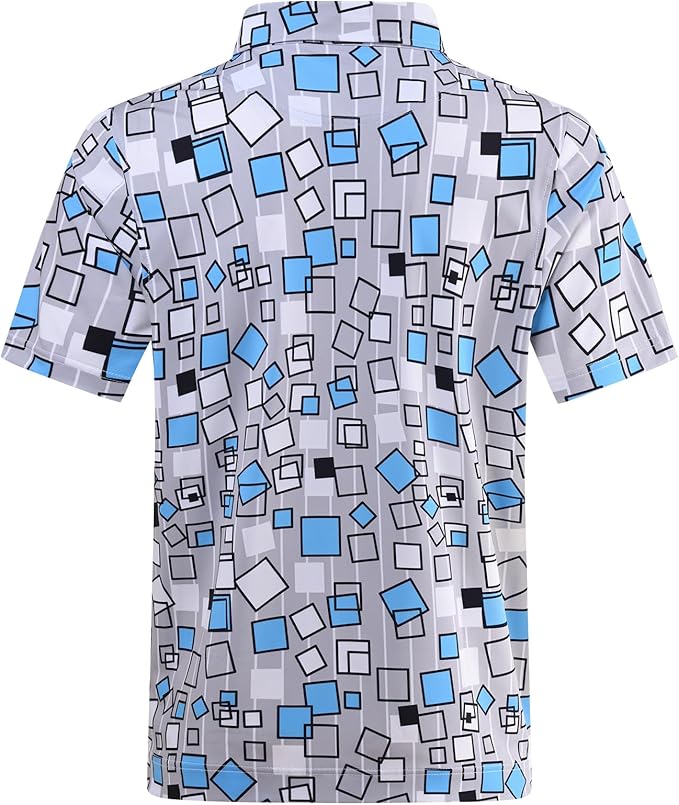 DEOLAX Mens Polo Shirts Fashion Print Mens Golf Shirt Dry Fit Mens Golf Polo Short Sleeve Quick Dry Funny Golf Shirt for Men IronWave Fitness