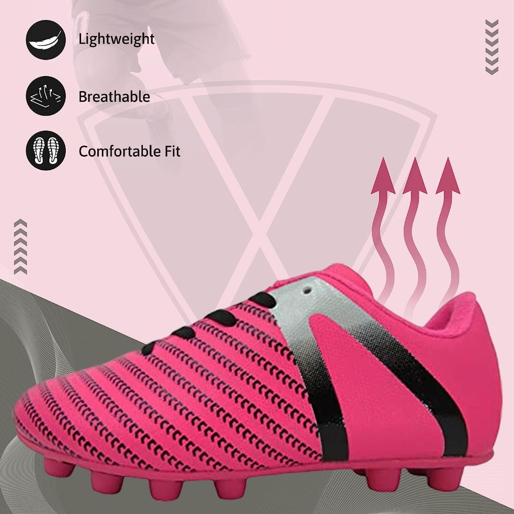 Impact Firm Ground Soccer Shoes -Pink/Silver Vizari Sports