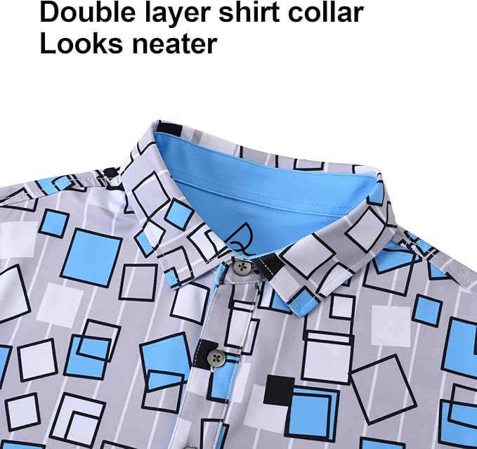 DEOLAX Mens Polo Shirts Fashion Print Mens Golf Shirt Dry Fit Mens Golf Polo Short Sleeve Quick Dry Funny Golf Shirt for Men IronWave Fitness