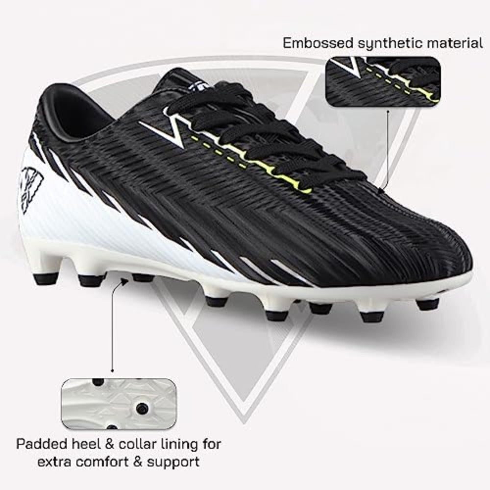 Tesoro Junior Firm Ground Soccer Cleats - Black/White
