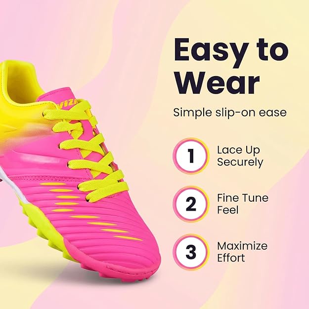 Vizari Liga Turf Soccer Shoes – Pink/Yellow Vizari Sports