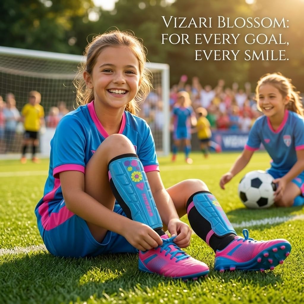 Vizari Blossom Youth Soccer Shin Guard - Blue Vizari Sports