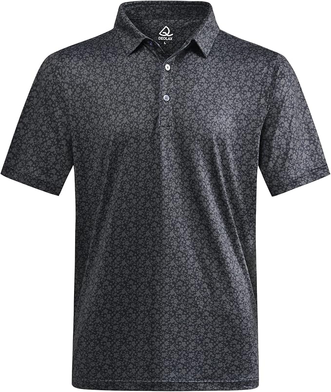 DEOLAX Mens Polo Shirts Fashion Print Mens Golf Shirt Dry Fit Mens Golf Polo Short Sleeve Quick Dry Funny Golf Shirt for Men IronWave Fitness