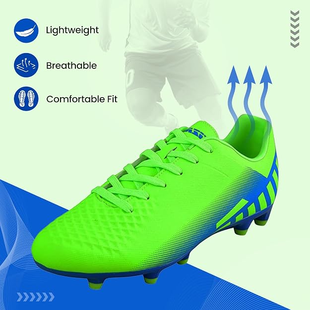 Vizari Santos Junior. Firm Ground Soccer Shoes – Green/Blue Vizari Sports
