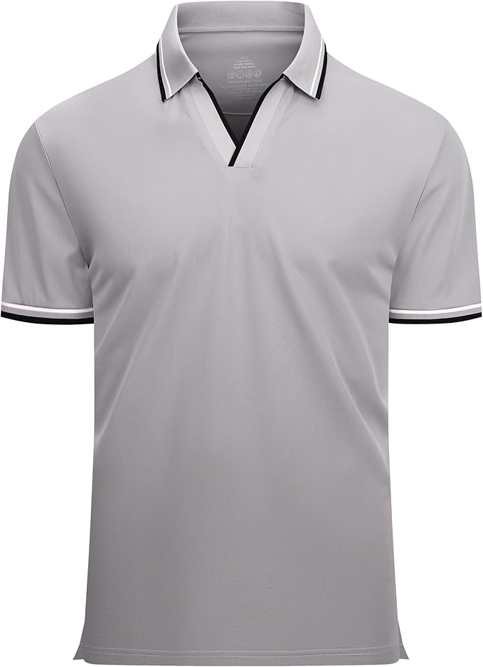 Esabel.C Jacquard Golf Shirts for Men Moisture Wicking Short Sleeve Performance Dry Fit Active Mens Polo Shirts IronWave Fitness