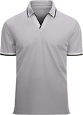 Esabel.C Jacquard Golf Shirts for Men Moisture Wicking Short Sleeve Performance Dry Fit Active Mens Polo Shirts IronWave Fitness