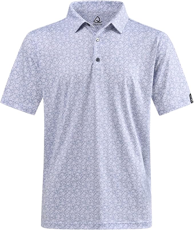 DEOLAX Mens Polo Shirts Fashion Print Mens Golf Shirt Dry Fit Mens Golf Polo Short Sleeve Quick Dry Funny Golf Shirt for Men IronWave Fitness