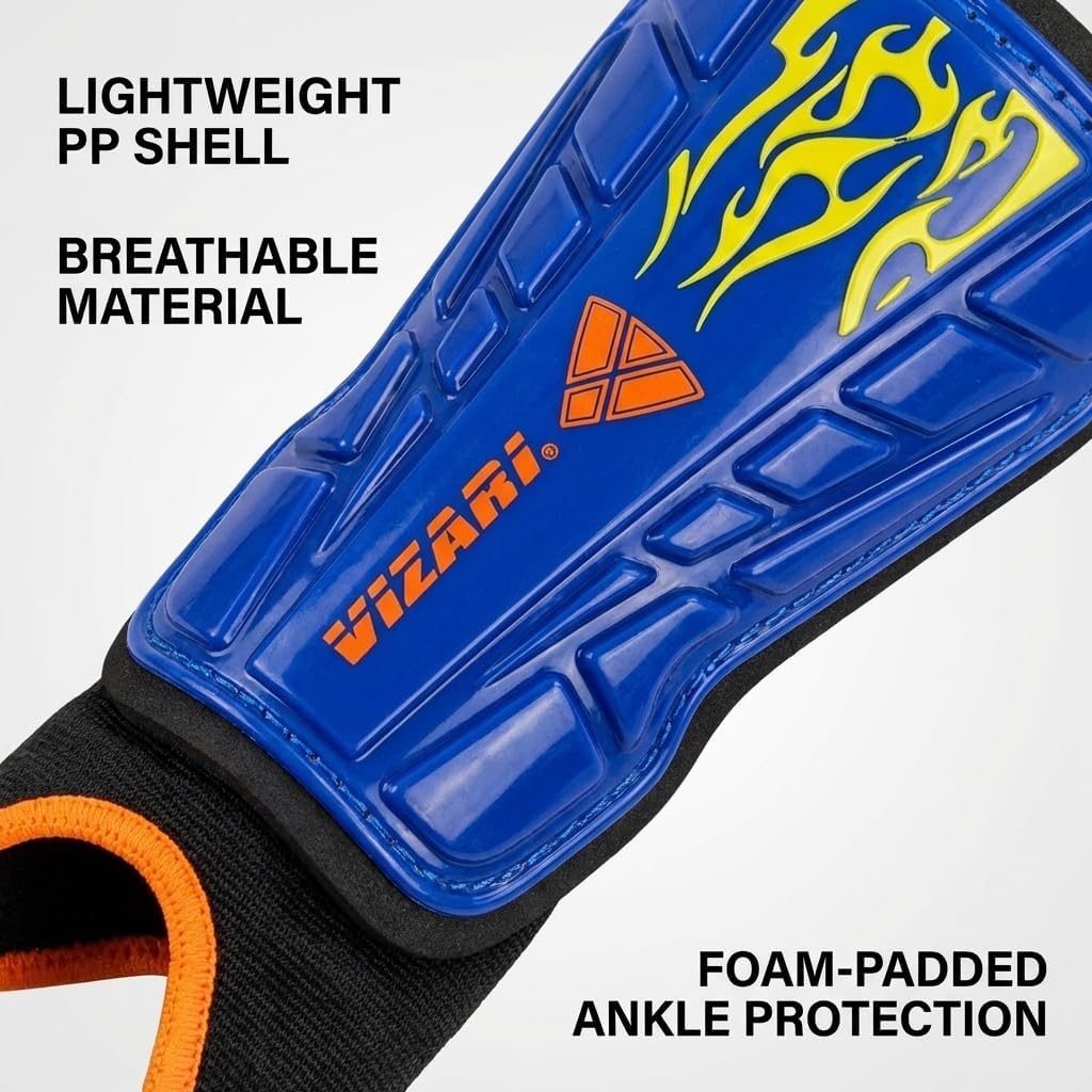 Vizari Blaze Soccer Shin Guard – Blue/Orange Vizari Sports