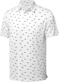 Golf Shirts for Men - Moisture Wicking Short Sleeve Performance Sport Casual Striped Collared Mens Polo Shirt IronWave Fitness