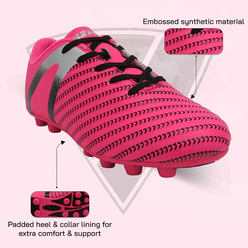 Impact Firm Ground Soccer Shoes -Pink/Silver Vizari Sports
