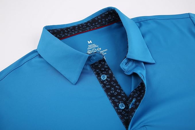 Alex Vando Mens Golf Shirt Moisture Wicking Quick-Dry Solid Short Sleeve Polo Shirts for Men IronWave Fitness