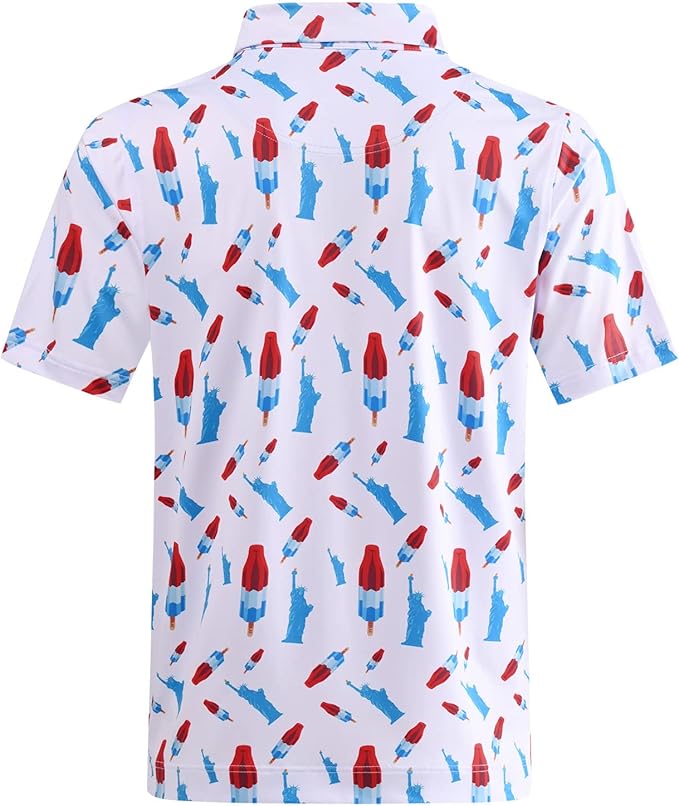 DEOLAX Mens Polo Shirts Fashion Print Mens Golf Shirt Dry Fit Mens Golf Polo Short Sleeve Quick Dry Funny Golf Shirt for Men IronWave Fitness