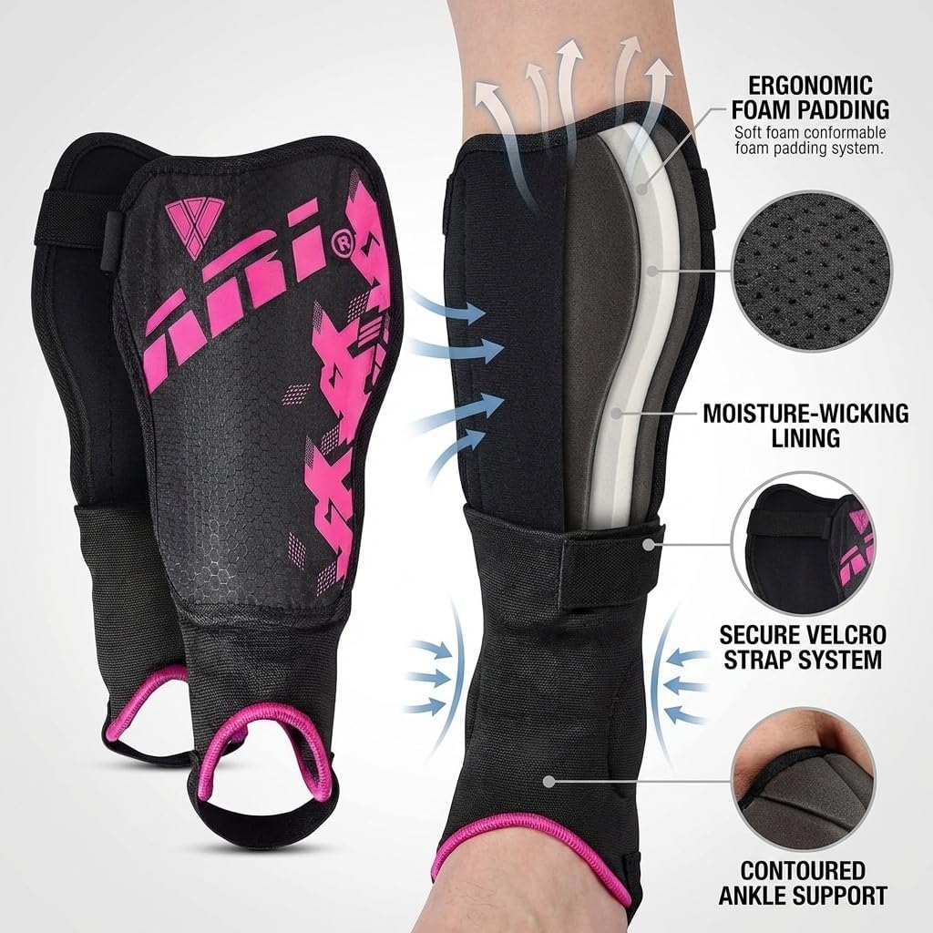 Vizari Napoli Soccer Shin Guards – Black/Pink Vizari Sports