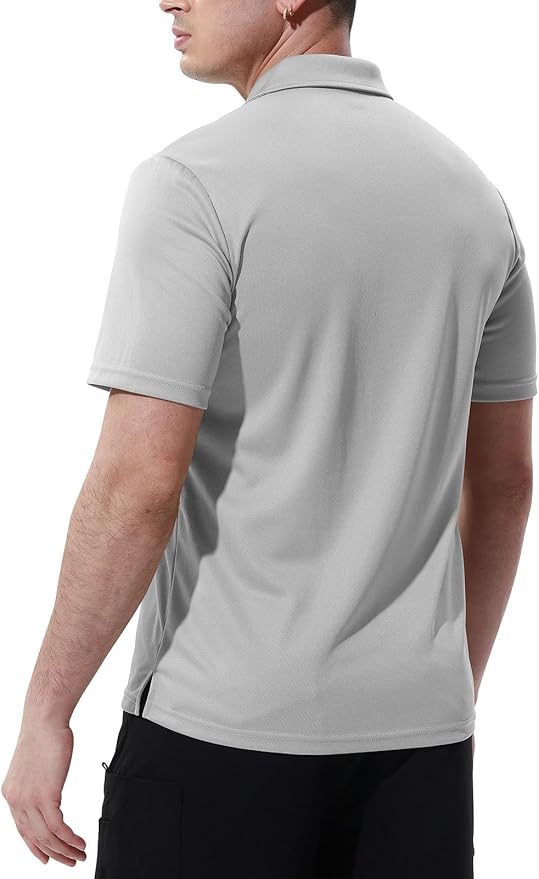 TBMPOY Men's Polo Shirts with Pocket Short Sleeve Quick Dry Casual Sports Outdoor Golf Shirt IronWave Fitness