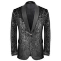 WYWK Men's Velvet One Button Blazer WYWK