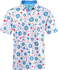 DEOLAX Mens Polo Shirts Fashion Print Mens Golf Shirt Dry Fit Mens Golf Polo Short Sleeve Quick Dry Funny Golf Shirt for Men IronWave Fitness