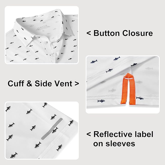 Golf Shirts for Men - Moisture Wicking Short Sleeve Performance Sport Casual Striped Collared Mens Polo Shirt IronWave Fitness