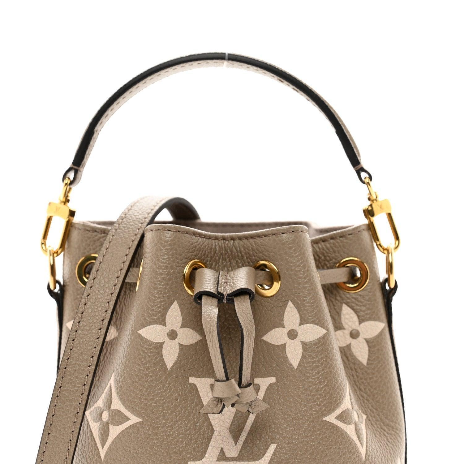 Louis Vuitton  Empreinte Monogram Giant Nano Noe Tourterelle Creme Banlieue91