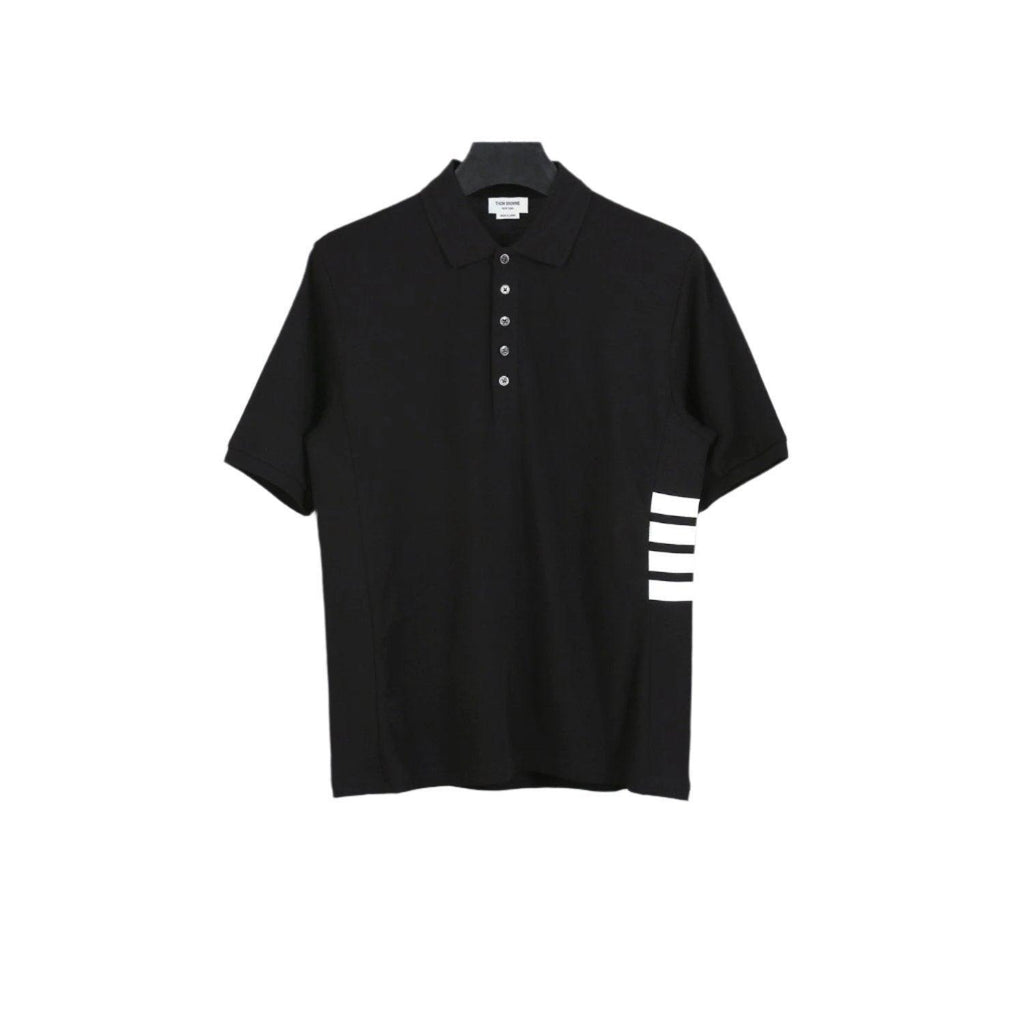 Thom Browne Black T-Shirt with Collar Banlieue91