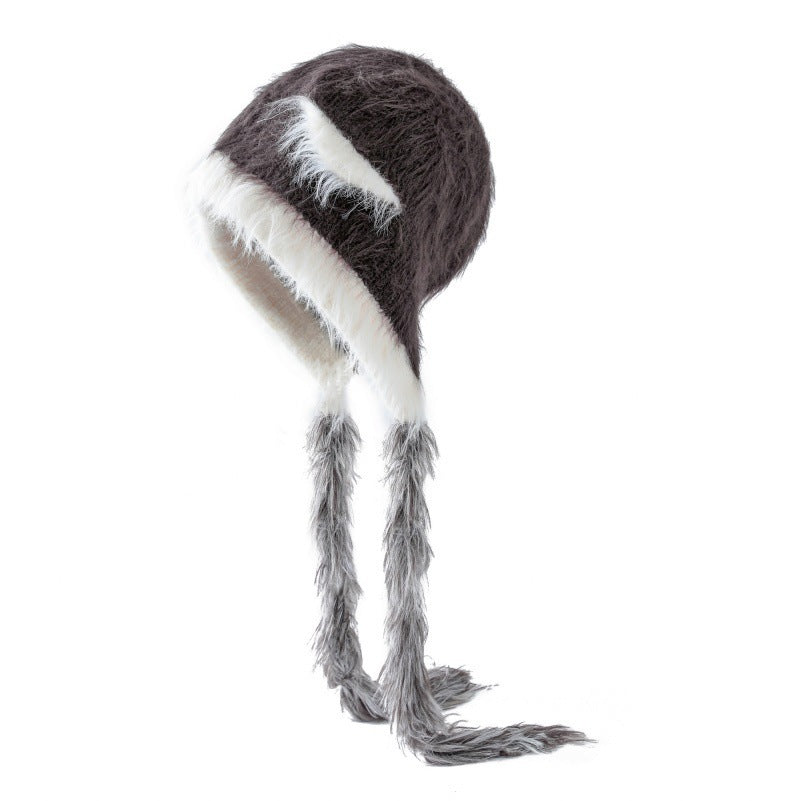Cat Ears Mink Wool Ear-Protection Knitted Hat — Cozy Animal Ear Beanie FitiqueFit