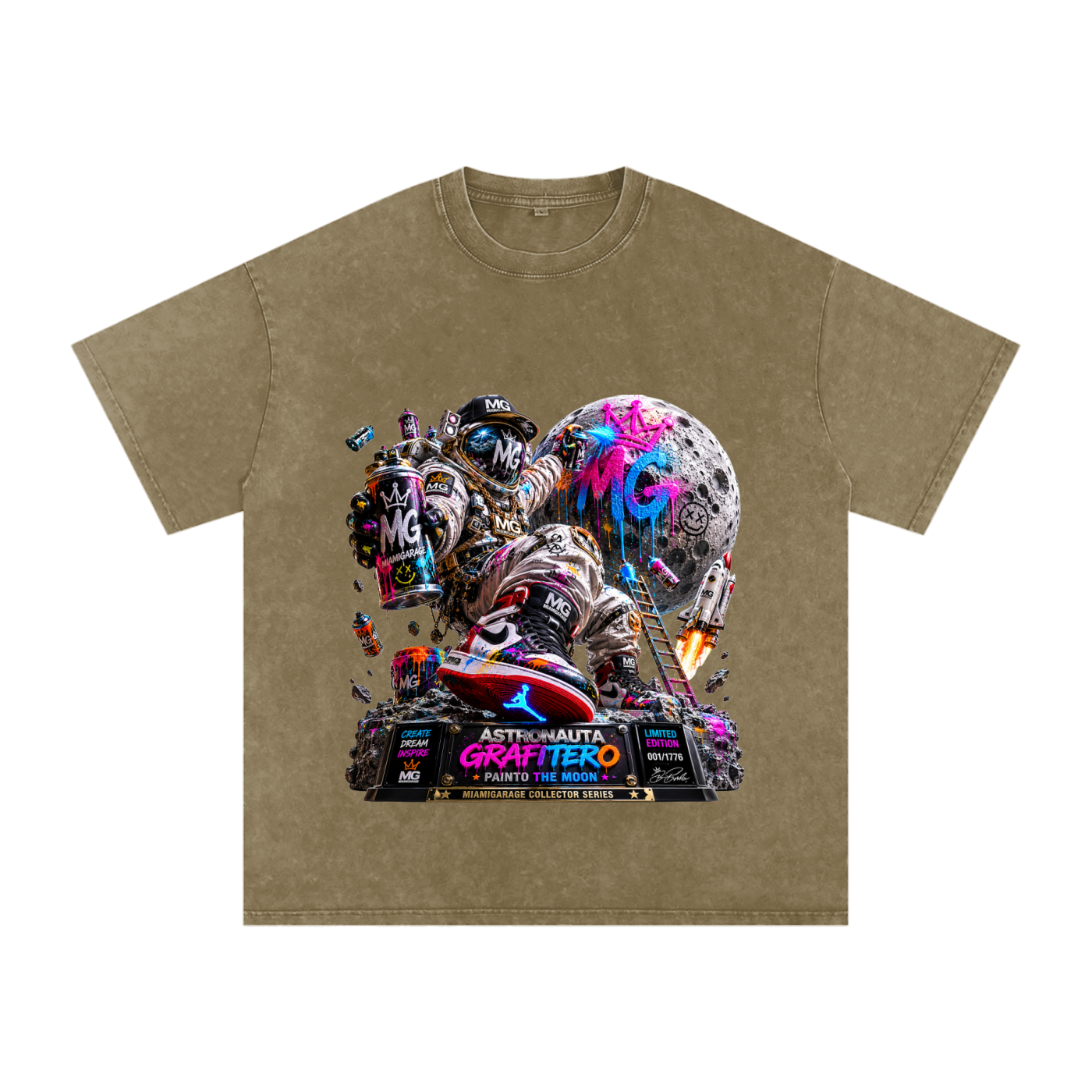 Snow Washed Oversized Cotton T-Shirt