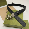 GUCCI Embellished coated-canvas and leather belt 'Black' Banlieue91