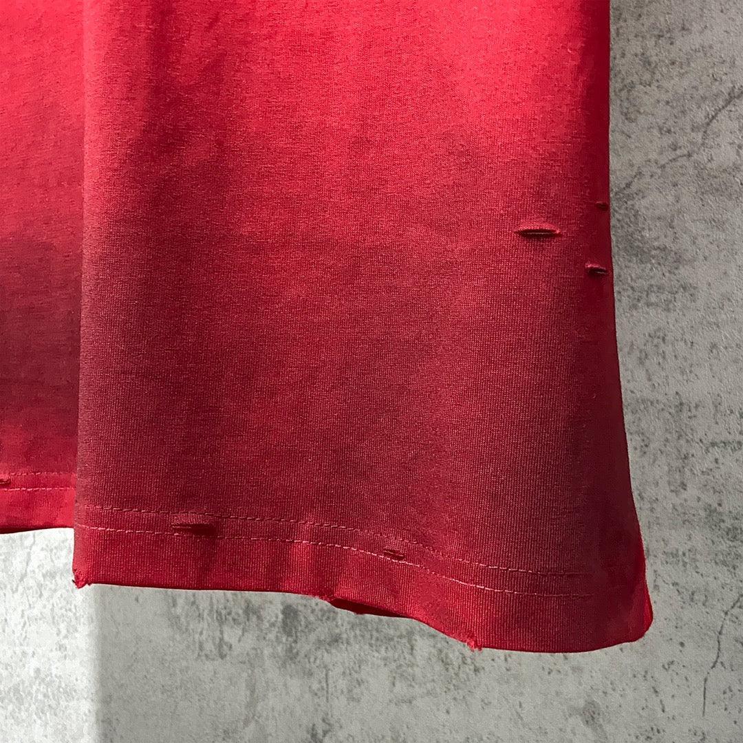 Balenciaga Red T-Shirt Without Collar Banlieue91