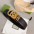 GUCCI Embellished coated-canvas and leather belt 'Black' Banlieue91