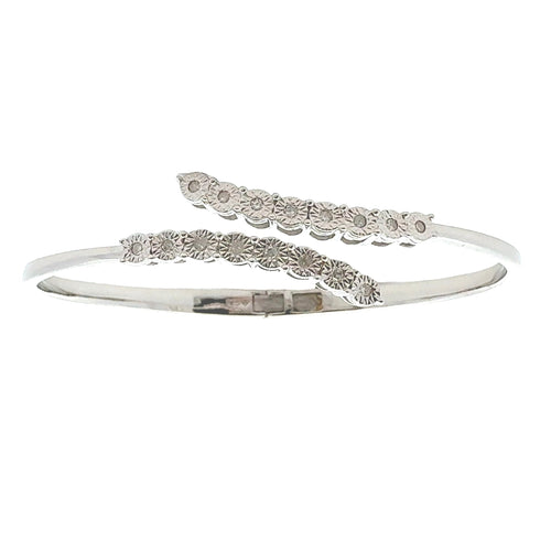 .25ct Diamond Bangle Bracelet Sterling Silver Bids.com