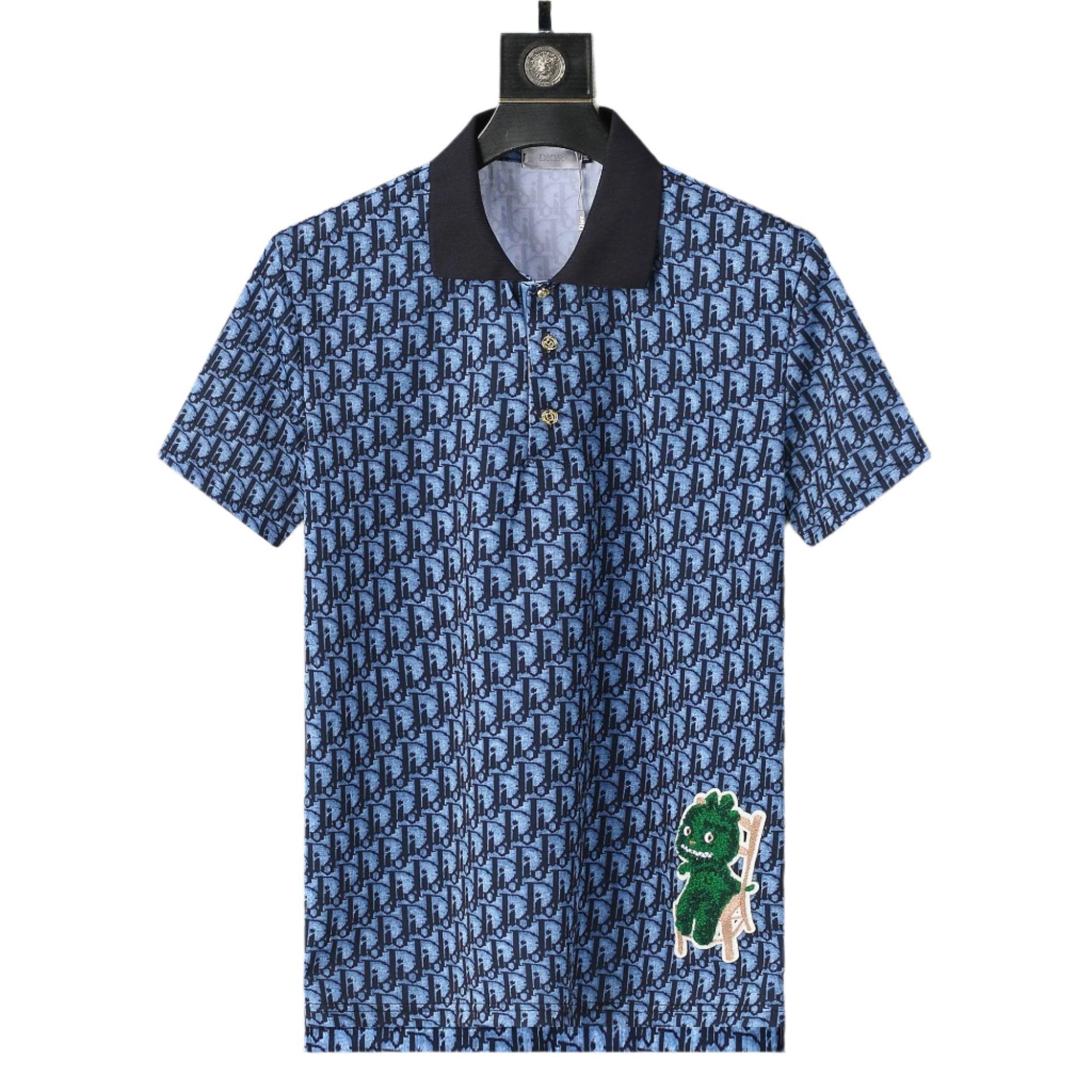 Dior Blue T-Shirt With Collar Banlieue91