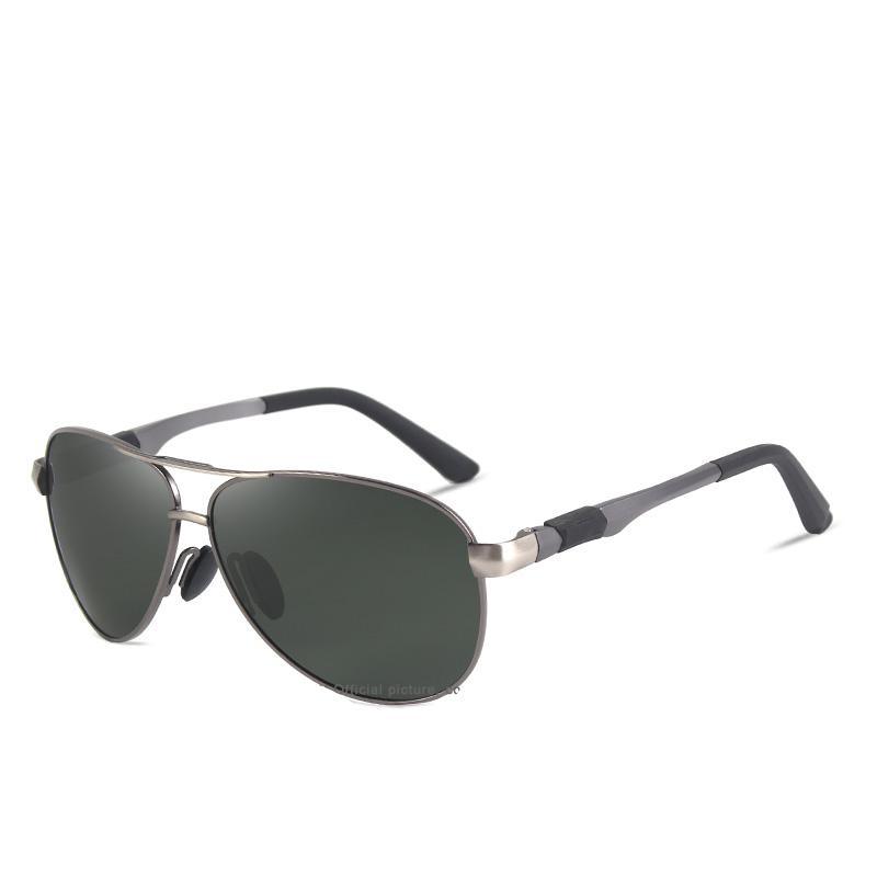 Men 100% Polarized Aluminum Alloy Frame Sunglasses  In Elegant Retro Classic Men's Driving Pilot  Style