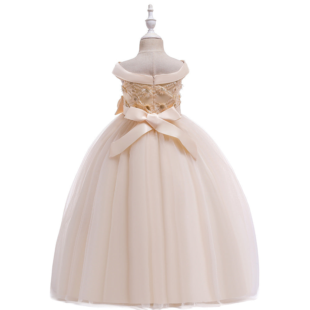European And American One Shoulder Girls Dress Skirt