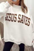 Light Grey Mock Neck Christian Faith Print Pullover Sweatshirt