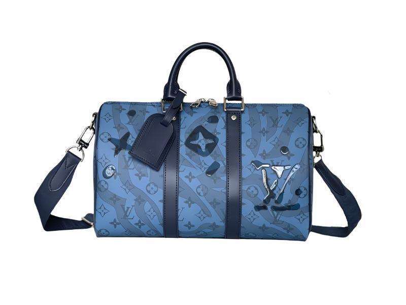 Louis Vuitton Speedy Bandoulière 35 Blue Canvas Handbag Banlieue91