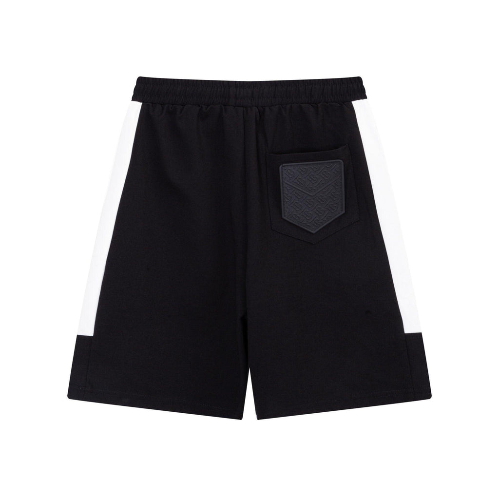 Burberry Men's Striped Cotton Knit Basketball Shorts 'Black/White' Banlieue91