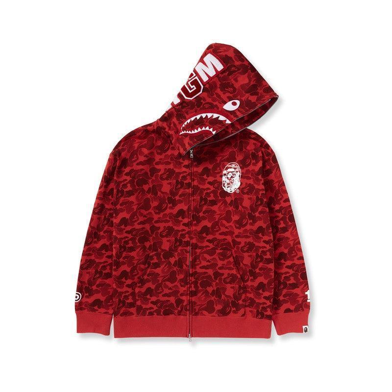 BAPE OG Camo Shark Full Zip-Up Hoodie A Bathing Ape 'Red' Banlieue91