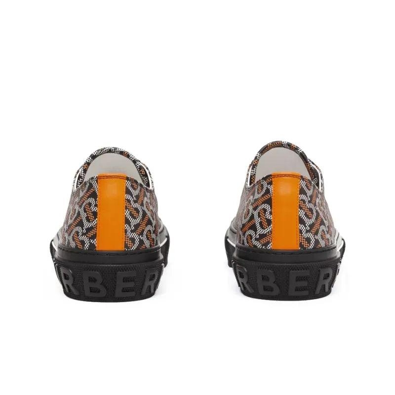 Burberry Monogram Pattern Low Top Black Orange Canvas Banlieue91
