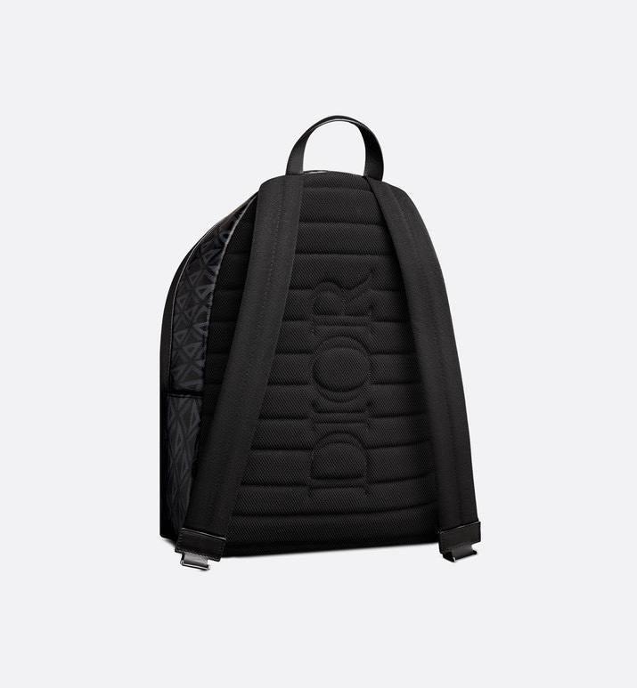 Dior Rider Zipped Backpack Black Coated Cotton Canvas with CD Diamond Print Banlieue91